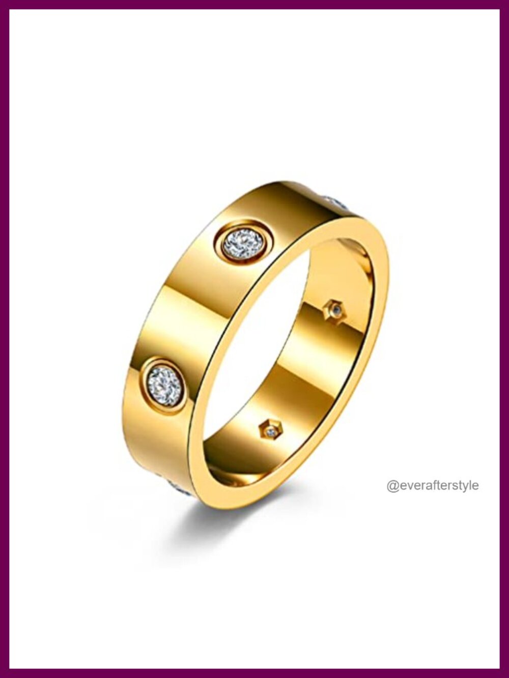 Stainless Steel CZ Eternity Wedding Band Ring Unisex Promise Anniversary